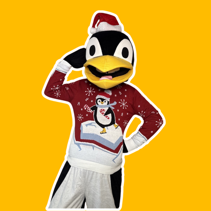 Foute kersttrui met pinguïn