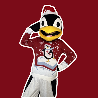 Foute kersttrui met pinguïn